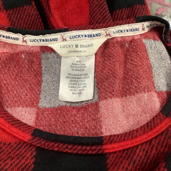 Lucky Brand fleece check top Medium 34/35 bust - Picture 6 of 6